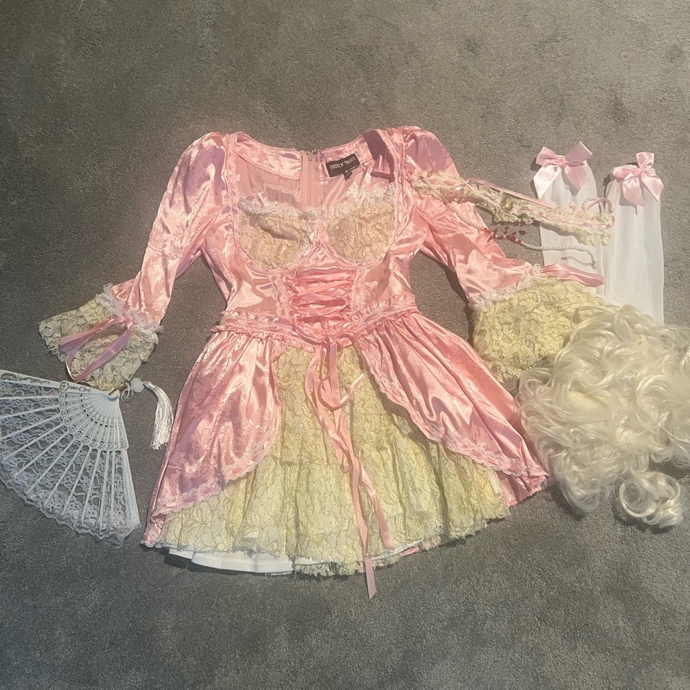 Pink and Cream Lace Costume Set